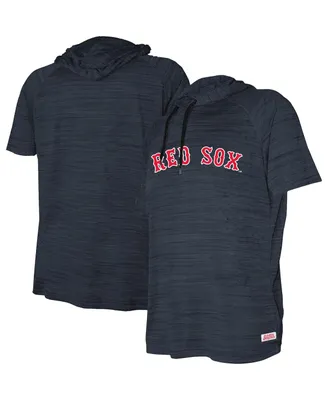 Big Boys and Girls Stitches Heather Navy Boston Red Sox Raglan Short Sleeve Pullover Hoodie
