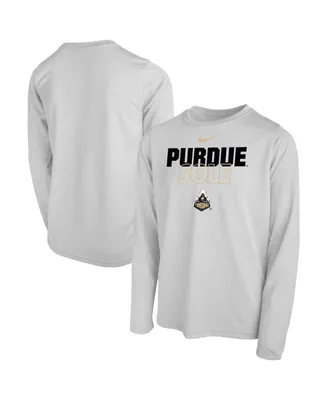 Big Boys and Girls Nike White Purdue Boilermakers Sole Bench T-shirt