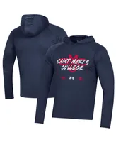 Men's Under Armour Navy Saint Mary's Gaels On Court Shooting Long Sleeve Hoodie T-shirt