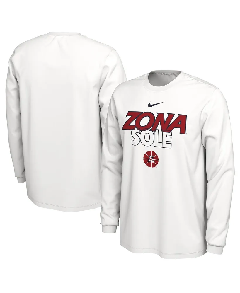 Men's Nike White Arizona Wildcats On Court Long Sleeve T-shirt