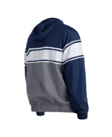 Men's New Era Navy New York Yankees Ripstop Raglan Quarter-Zip Hoodie Jacket