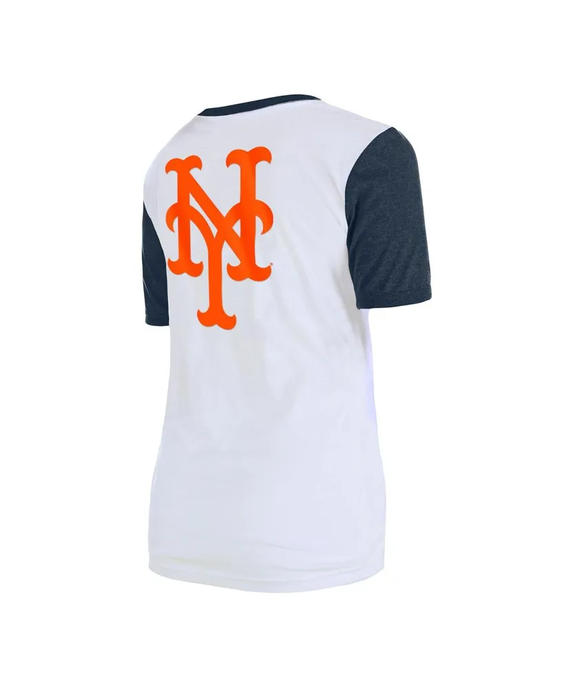 Women's New Era White York Mets Colorblock T-shirt