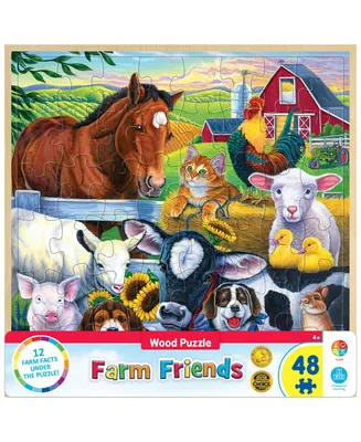 Masterpieces Wood Fun Facts - Farm Friends 48 Piece Wood Jigsaw Puzzle