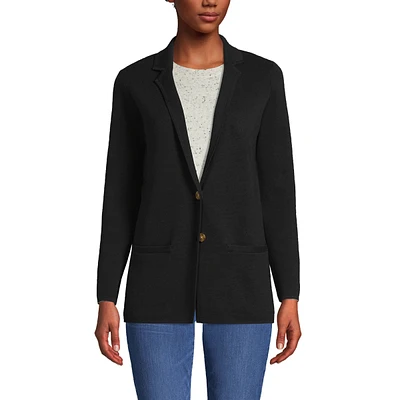 Lands' End Women's Fine Gauge Blazer Sweater