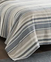Eddie Bauer Herringbone Stripe Blue Twin Blanket