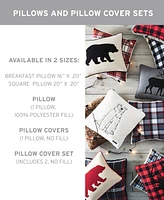 Closeout! Eddie Bauer Bear Applique Grey Felt Breakfast Pillow