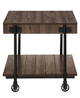 Furniture of America Luther 2 Piece Steel Industrial Coffee End Table Set