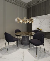 Manhattan Comfort Flor 2-Piece Metal Upholstered Dining Chair Set