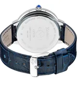 GV2 by Gevril Women's Rome Swiss Quartz Blue Leather Watch 36mm