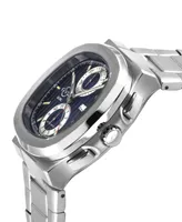 GV2 by Gevril Men's Potente Chronograph Swiss Automatic Silver-Tone Stainless Steel Watch 40mm