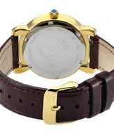 GV2 by Gevril Women's Ravenna Swiss Quartz Maroon Leather Watch 37mm