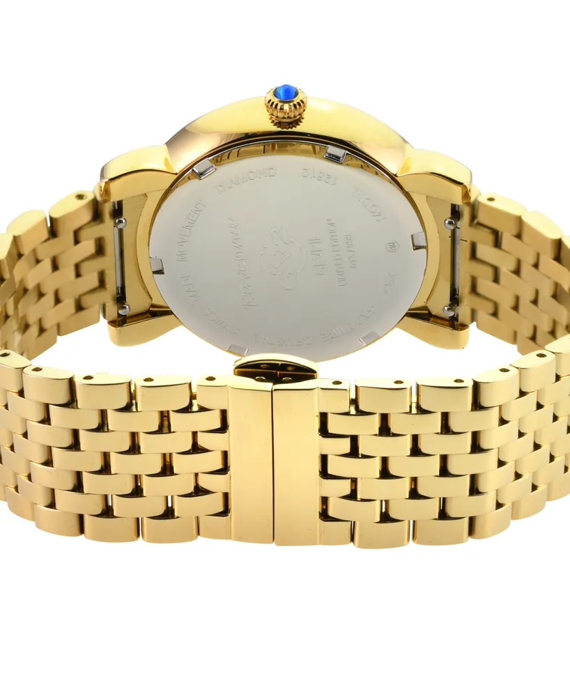 GV2 by Gevril Women's Ravenna Swiss Quartz Gold-Tone Stainless Steel Watch 37mm