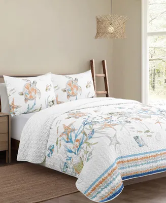 Elise and James Home Topsail Turtle Coastal -Piece Quilt Set