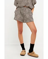 Grey Lab Women's Leopard Print Shorts