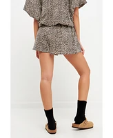 Grey Lab Women's Leopard Print Shorts