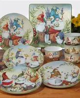 Certified International Garden Gnomes Set of 4 Ice Cream Bowl