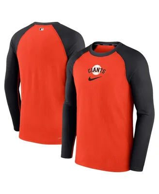 Men's Nike Orange San Francisco Giants Authentic Collection Game Raglan Performance Long Sleeve T-shirt