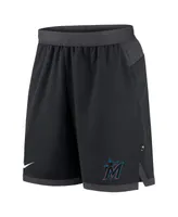 Men's Nike Black Miami Marlins Authentic Collection Flex Vent Performance Shorts