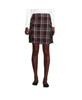 Lands' End Women's Side Pleat Plaid Skort Above the Knee