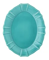 Euro Ceramica Chloe Turquoise Oval Platter