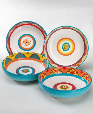 Euro Ceramica Galicia 4 Piece Pasta Bowl Set