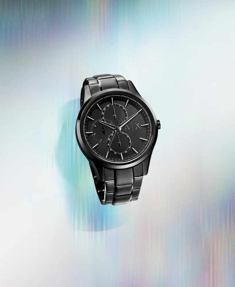 A|X Armani Exchange Men's Multifunction Black Stainless Steel Bracelet Watch, 42mm