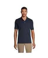 Lands' End Men's School Uniform Short Sleeve Tailored Fit Interlock Polo Shirt