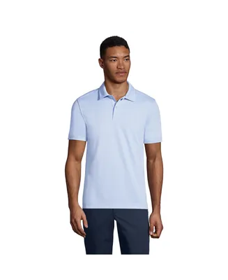 Lands' End Men's School Uniform Short Sleeve Polyester Pique Polo Shirt