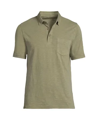 Lands' End Men's Short Sleeve Slub Pocket Polo Shirt