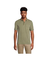 Lands' End Men's Short Sleeve Slub Pocket Polo Shirt