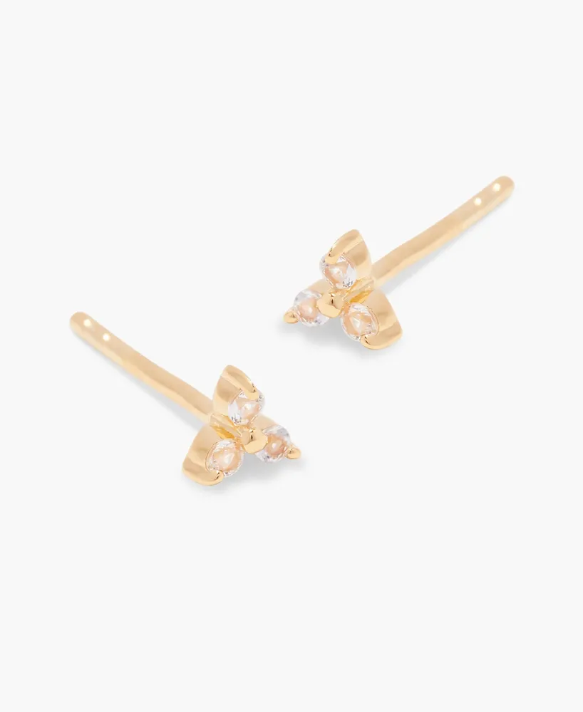 brook & york White Topaz 14K Gold-Plated Vermeil Leighton Earrings