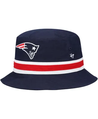 Men's '47 Brand Navy New England Patriots Striped Bucket Hat