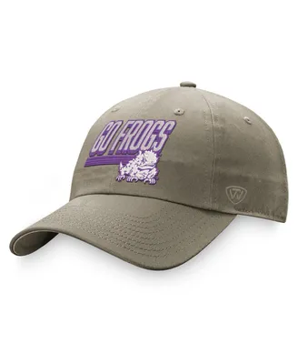 Men's Top of the World Khaki Tcu Horned Frogs Slice Adjustable Hat