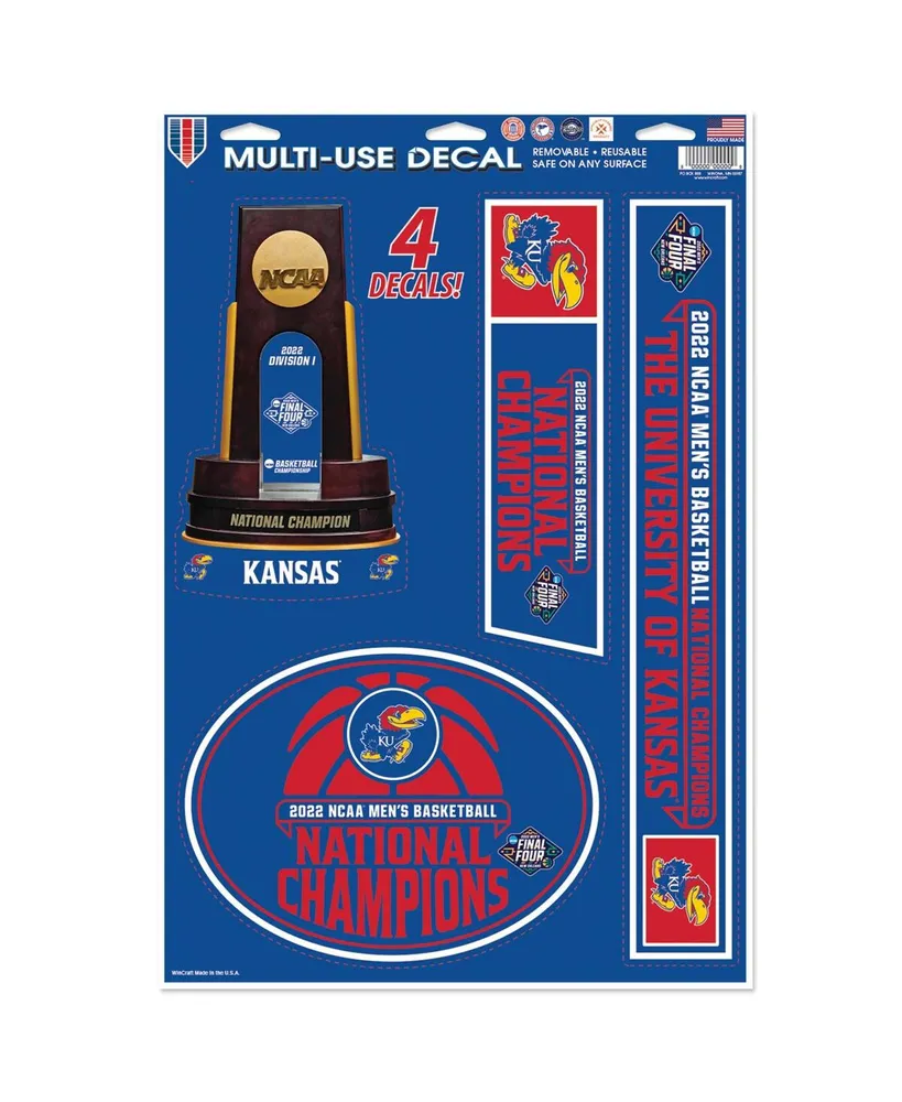 Wincraft Kansas Jayhawks 2022 Ncaa Men's Basketball National Champions 11'' x 17'' Multi-Use Decal Set