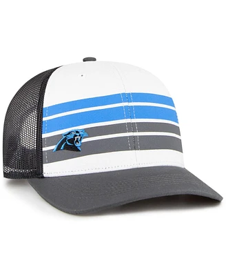 Big Boys and Girls '47 Brand White, Charcoal Carolina Panthers Cove Trucker Snapback Hat