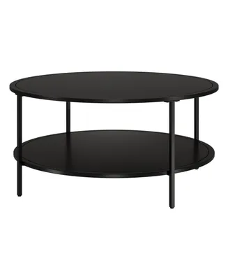 Hudson & Canal Sivil 36" Wide Round Coffee Table with Metal Top