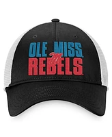 Men's Top of the World Black, White Ole Miss Rebels Stockpile Trucker Snapback Hat