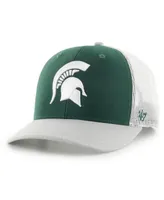Men's '47 Brand Green Michigan State Spartans Side Note Trucker Snapback Hat