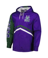 Men's Mitchell & Ness Purple Milwaukee Bucks Undeniable Full-zip Windbreaker Jacket