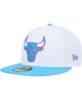 Men's New Era White Chicago Bulls Vice Blue Side Patch 59FIFTY Fitted Hat