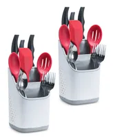 Cheer Collection 2 Pack Utensil Organizer and Drying Rack with Drip Tray