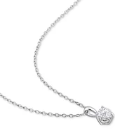 Moissanite Heart Solitaire 18" Pendant Necklace (3/4 ct. t.w.) in Sterling Silver