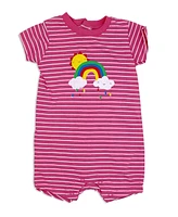 Lily & Jack Baby Girls Short Sleeved Rainbow Romper and Shoes, 2 Piece Set