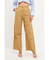 English Factory Women's Wide Leg Pocket Cargo Pants