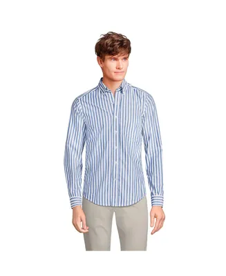 Lands' End Men's Tailored Fit Essential Lightweight Long Sleeve Poplin Shirt