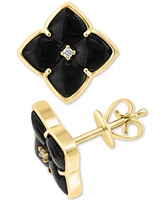 Effy Onyx & Diamond Accent Fancy Stud Earrings in 14k Gold