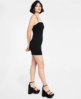 B Darlin Juniors' Imitation-Pearl Neckline Bodycon Dress