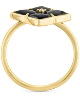 Effy Onyx & Diamond Accent Flower Ring in 14k Gold