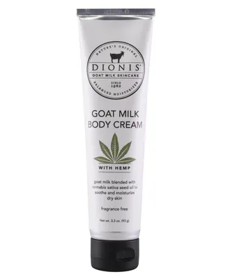 Dionis Goat Milk Body Cream with Hemp, 3.3 oz.