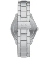 A|X Armani Exchange Men's Multifunction Quartz Silver-Tone Stainless Steel Watch 42mm